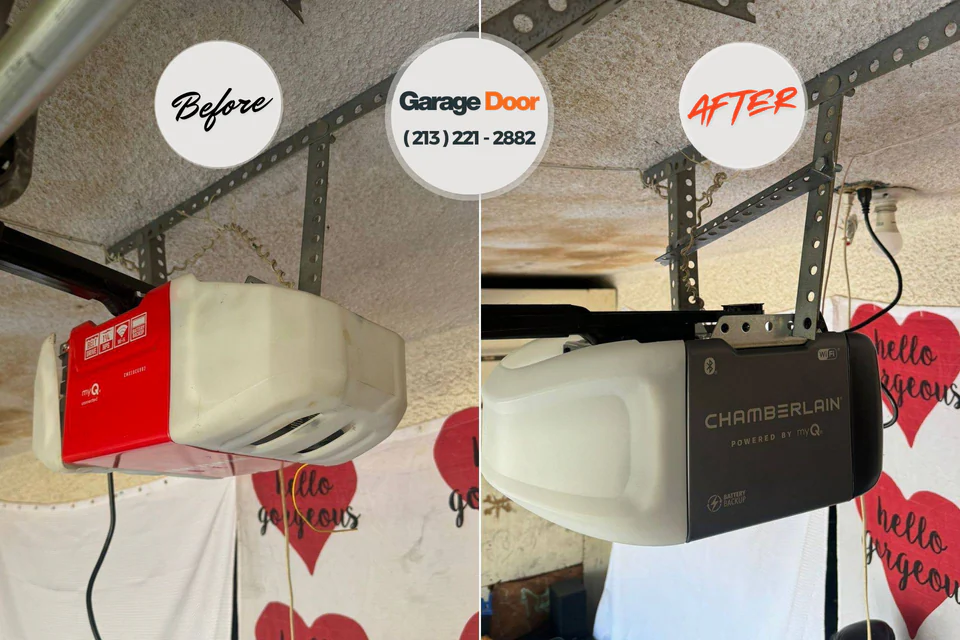 Before and after: garage door repair Mission, SD